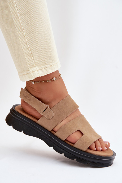 Pealistesandaalid seemisnahast Big Star TT274482 beeži värvi