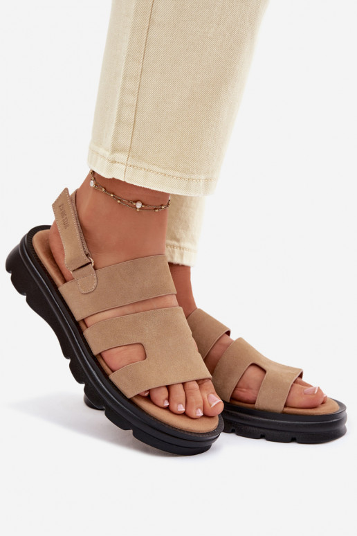 Pealistesandaalid seemisnahast Big Star TT274482 beeži värvi