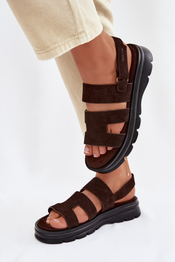 Pealistesandaalid seemisnahast Big Star TT274483 Czekoladosissee