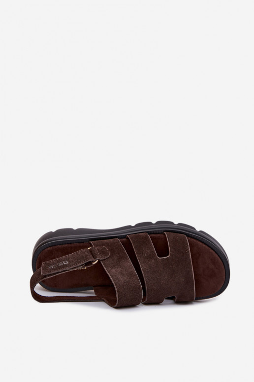 Pealistesandaalid seemisnahast Big Star TT274483 Czekoladosissee