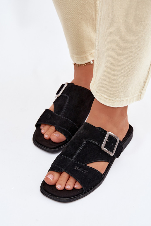 naiste seemisnahksed sussid laiade nööridega neetide ja pandlaga Big Star TT274477 msuud