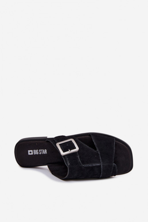 naiste seemisnahksed sussid laiade nööridega neetide ja pandlaga Big Star TT274477 msuud