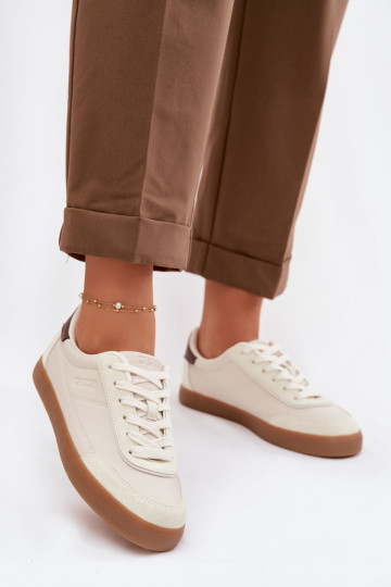 Sneakers tüüpi jalanõud Pealiste omad eko-nahast Big Star TT274311 Elevandiluu värvi