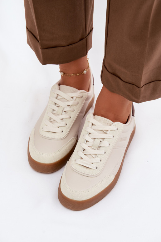 Sneakers tüüpi jalanõud Pealiste omad eko-nahast Big Star TT274311 Elevandiluu värvi