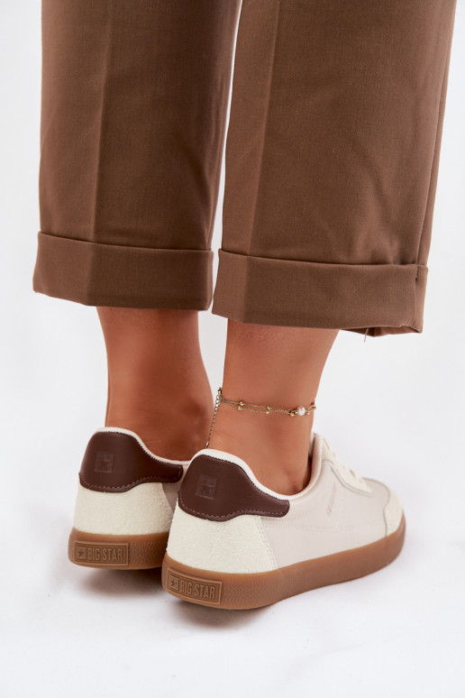 Sneakers tüüpi jalanõud Pealiste omad eko-nahast Big Star TT274311 Elevandiluu värvi