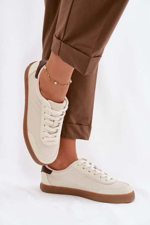 Sneakers tüüpi jalanõud Pealiste omad eko-nahast Big Star TT274311 Elevandiluu värvi