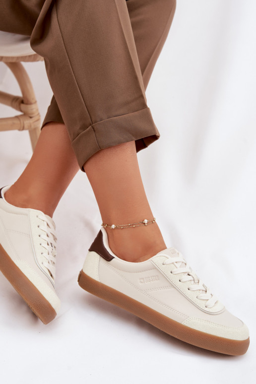 Sneakers tüüpi jalanõud Pealiste omad eko-nahast Big Star TT274311 Elevandiluu värvi