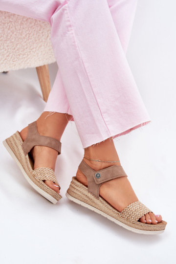 Pealistesandaalid platvormiga Inblu RV000014 beeži värvi