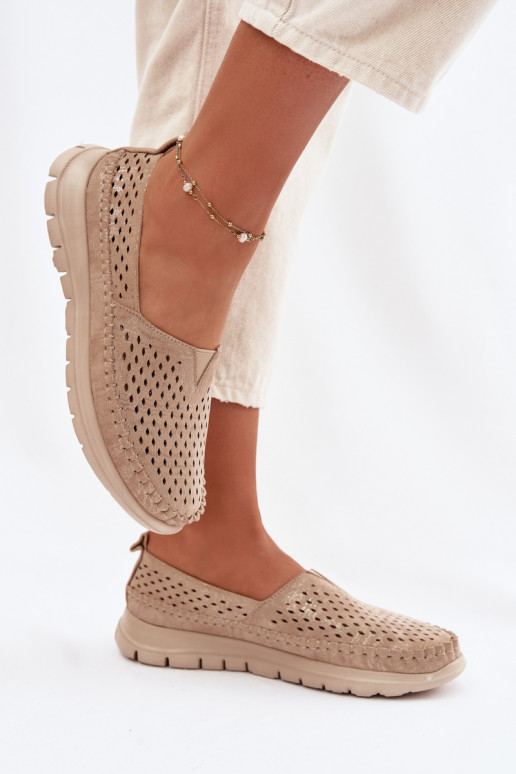 Ažuurne Valgus naiste mokassiinid Sergio Leone MK099H Kuldset värvi