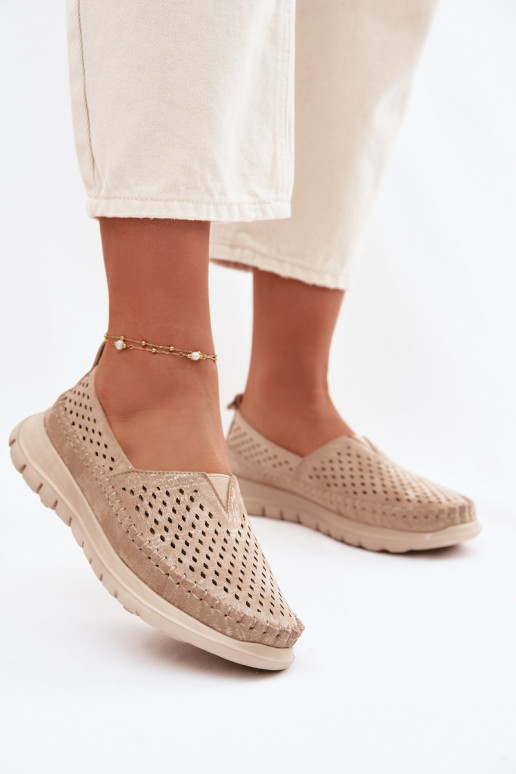 Ažuurne Valgus naiste mokassiinid Sergio Leone MK099H Kuldset värvi