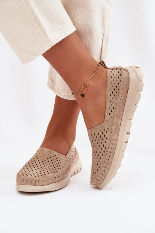 Ažuurne Valgus naiste mokassiinid Sergio Leone MK099H Kuldset värvi