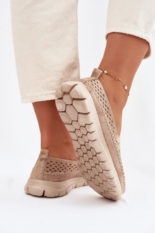 Ažuurne Valgus naiste mokassiinid Sergio Leone MK099H Kuldset värvi