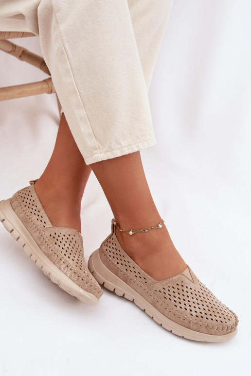 Ažuurne Valgus naiste mokassiinid Sergio Leone MK099H Kuldset värvi