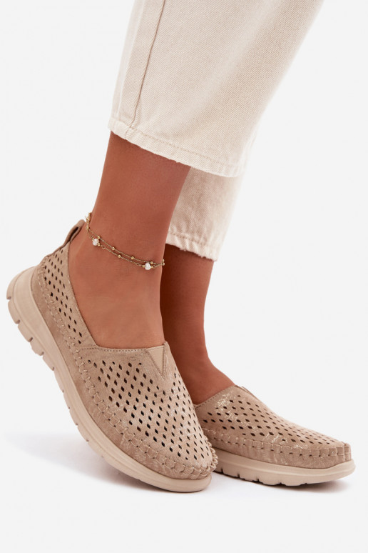 Ažuurne Valgus naiste mokassiinid Sergio Leone MK099H Kuldset värvi