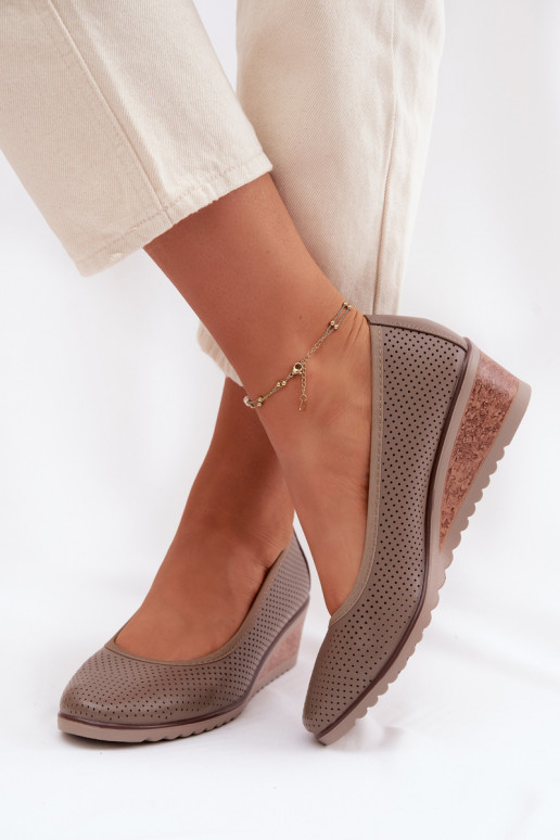 jalatsid Pealiste omad platvormiga Vinceza 58629 beeži värvi