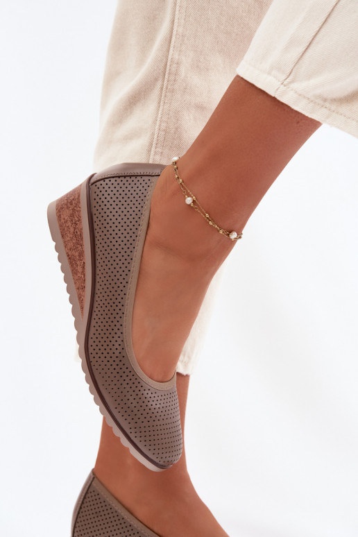 jalatsid Pealiste omad platvormiga Vinceza 58629 beeži värvi