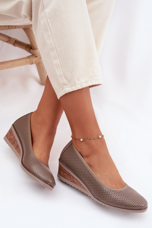 jalatsid Pealiste omad platvormiga Vinceza 58629 beeži värvi