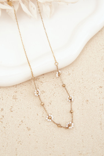 Kaelakee lilledega Stal Nierdzesissena Kuldset värvi