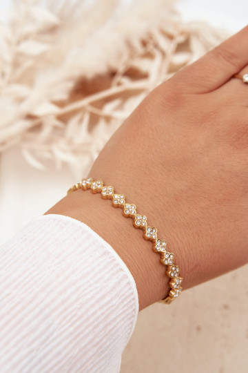 Käevõru Pealiste omad säravate kristallidega Kuldset värvi