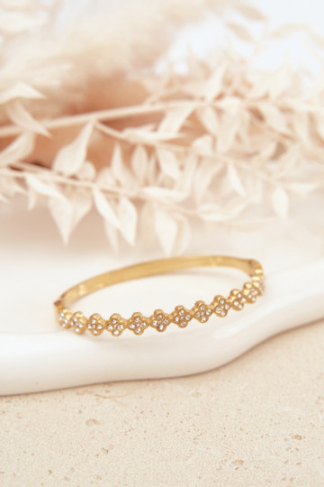 Käevõru Pealiste omad säravate kristallidega Kuldset värvi 2