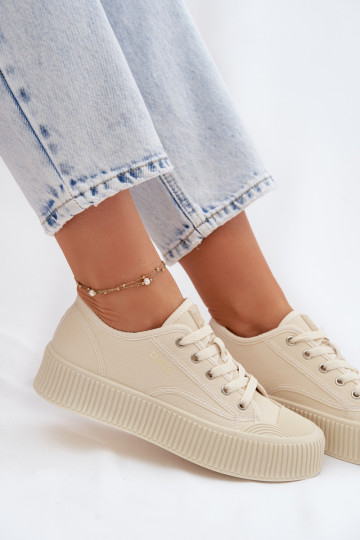 naiste saapad platvormiga Big Star TT274271 beeži värvi