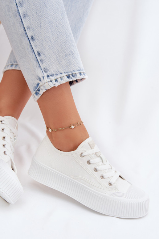 naiste saapad platvormiga Big Star TT274269 valget värvi