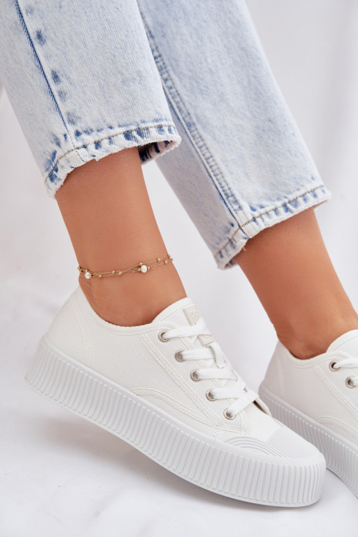 naiste saapad platvormiga Big Star TT274269 valget värvi