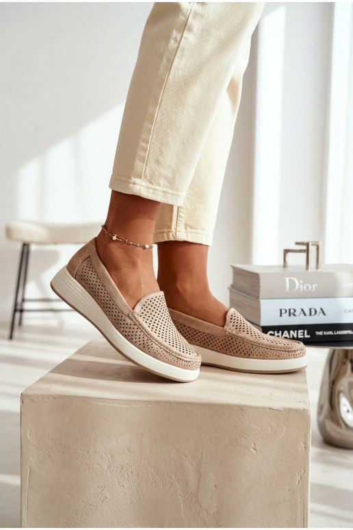 Ažuurne naiste mokassiinid Sergio Leone MK097H Kuldset värvi