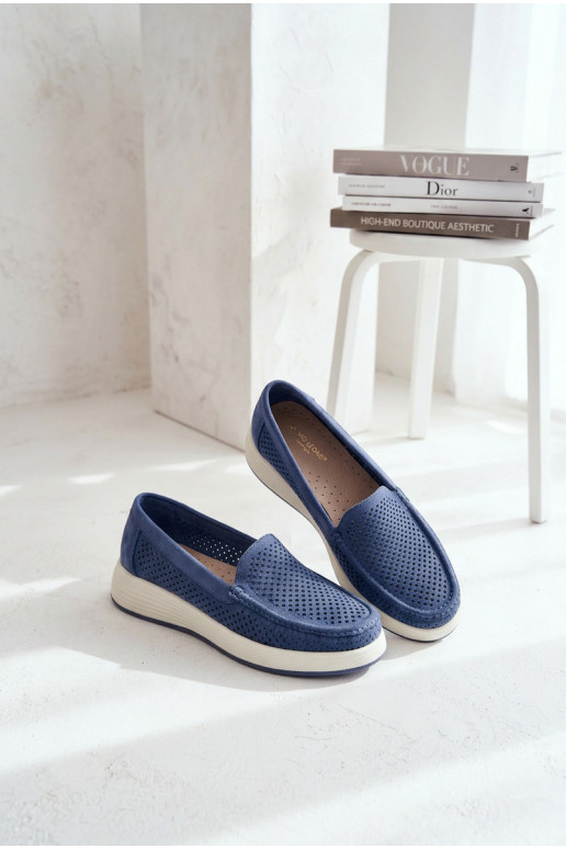 Ažuurne naiste mokassiinid Sergio Leone MK097H Sinist värvi