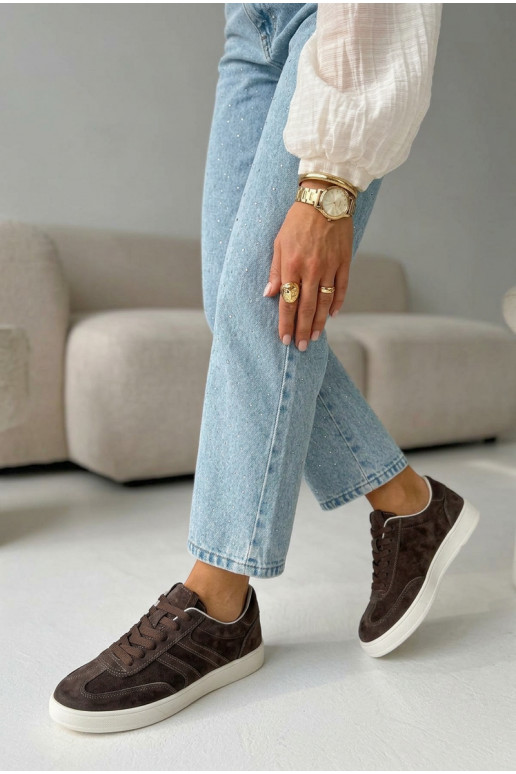 Sneakers tüüpi jalanõud seemisnahast Vinceza 95400 Czekoladosissee