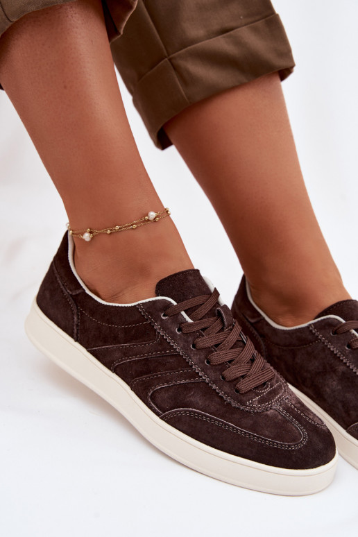 Sneakers tüüpi jalanõud seemisnahast Vinceza 95400 Czekoladosissee