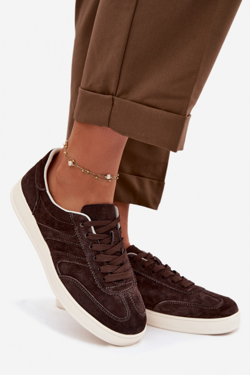 Sneakers tüüpi jalanõud seemisnahast Vinceza 95400 Czekoladosissee