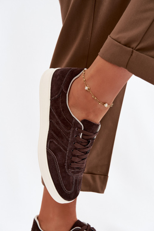 Sneakers tüüpi jalanõud seemisnahast Vinceza 95400 Czekoladosissee