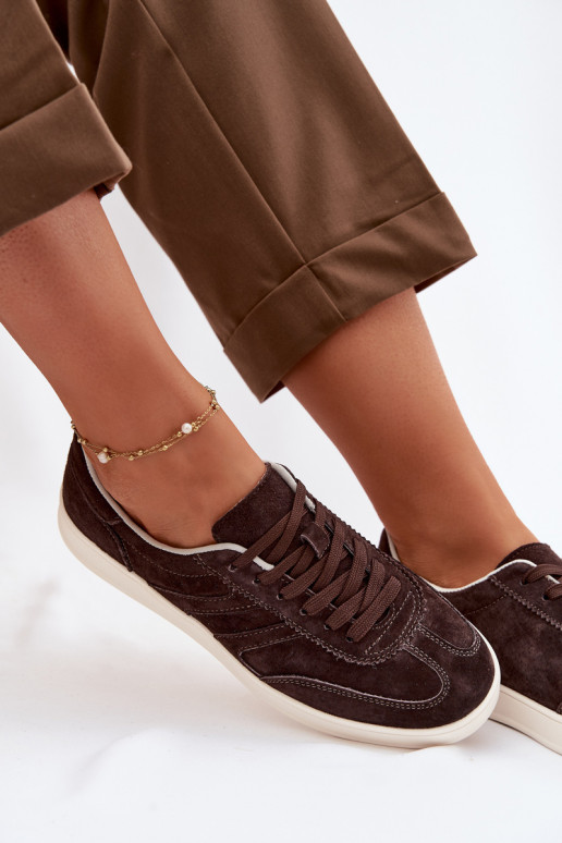 Sneakers tüüpi jalanõud seemisnahast Vinceza 95400 Czekoladosissee