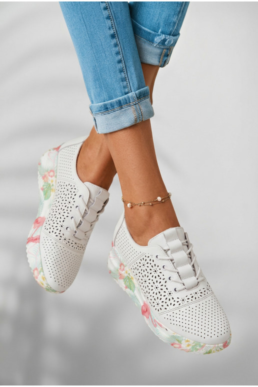 Pealhk Ažuurne jalatsid Pealiste omad valget värvi Telina