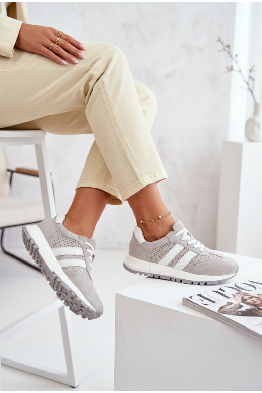 Sneakers tüüpi jalanõud Pealiste omadPealturalnego seemisnakhsedu Halli värvi Sellel onrceline