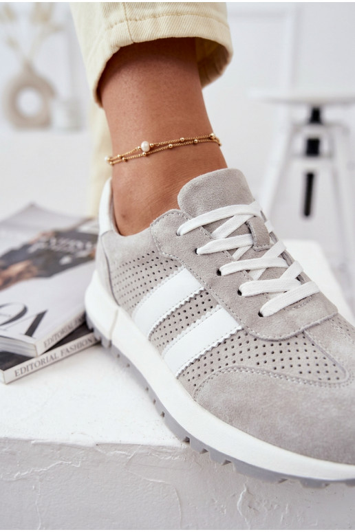 Sneakers tüüpi jalanõud Pealiste omadPealturalnego seemisnakhsedu Halli värvi Sellel onrceline