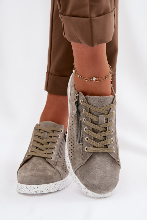 seemisnakhsed jalatsid Pealiste omad tõmblukuga khakivärvi Cemela