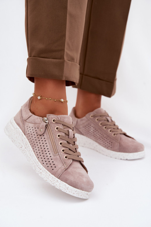 seemisnakhsed jalatsid Pealiste omad tõmblukuga beeži värvi Cemela