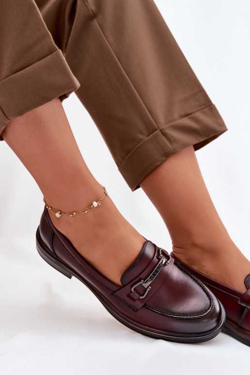 Pealhk naiste mokassiinid Vinceza 39983 bordoo-värvi