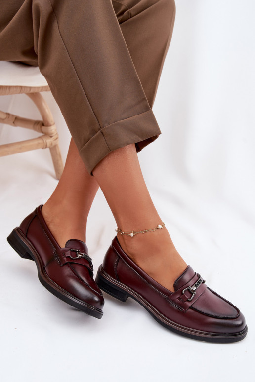 Pealhk naiste mokassiinid Vinceza 39983 bordoo-värvi