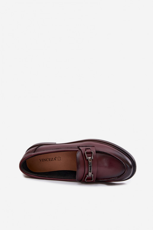 Pealhk naiste mokassiinid Vinceza 39983 bordoo-värvi