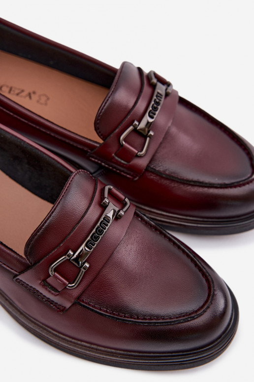 Pealhk naiste mokassiinid Vinceza 39983 bordoo-värvi