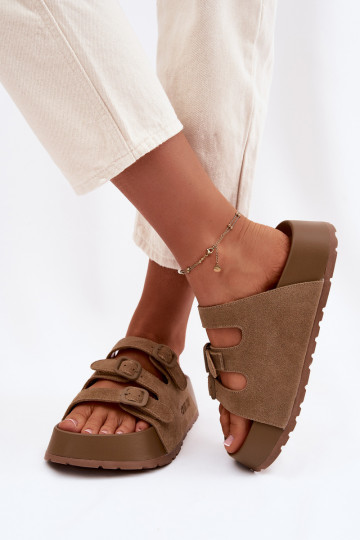 naiste plätud platvormiga Triipudega Big Star TT274530 pruunid värvi