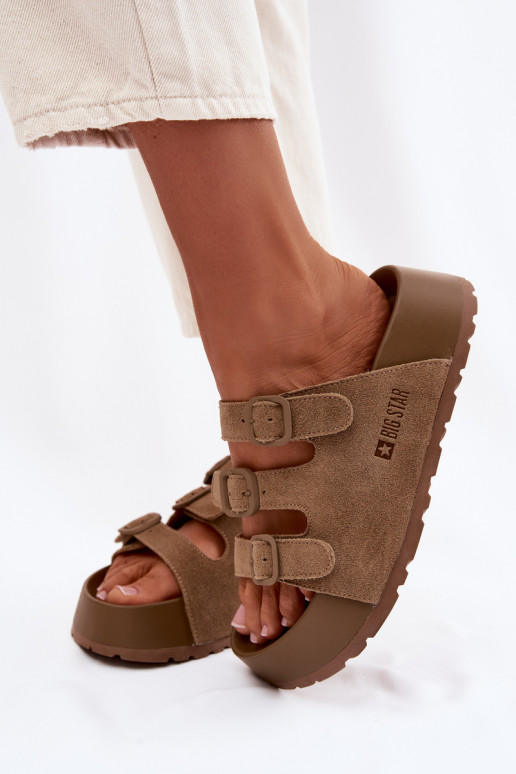 naiste plätud platvormiga Triipudega Big Star TT274530 pruunid värvi