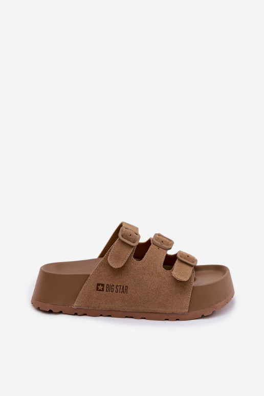 naiste plätud platvormiga Triipudega Big Star TT274530 pruunid värvi