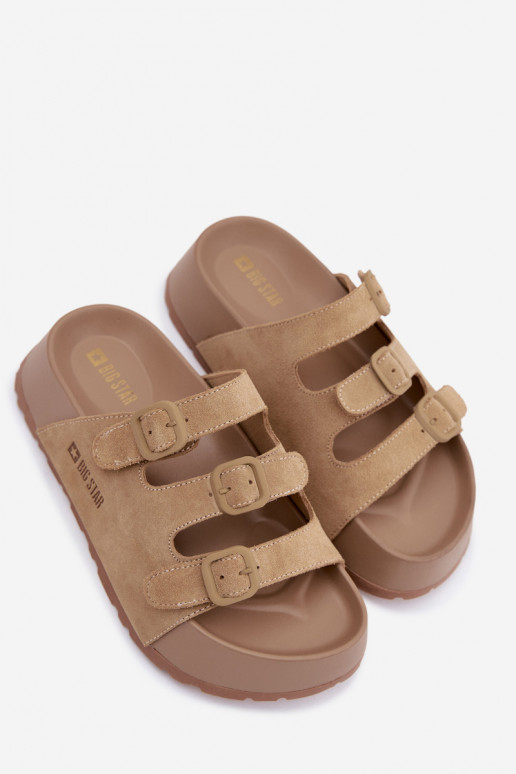 naiste plätud platvormiga Triipudega Big Star TT274529 beeži värvi