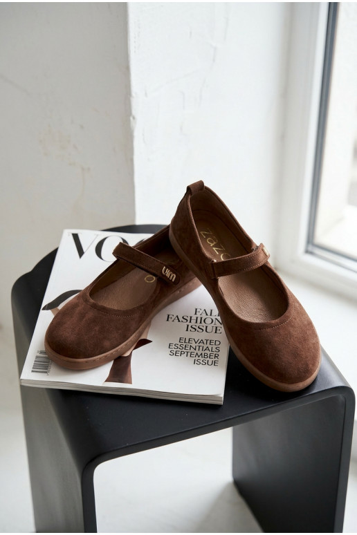 Pealhk Seemisnahast baleriinad Barefoot rihmadega Zazoo 10206 Czekoladosissee