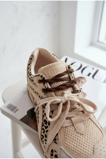 Pealhk seemisnakhsed Sneakers tüüpi jalanõud Pealiste omad Big Star TT274549 beeži värvi 2