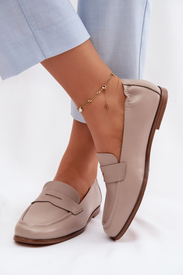 MokassiinidPealturalnej Skóry Vinceza 18121 beeži värvi